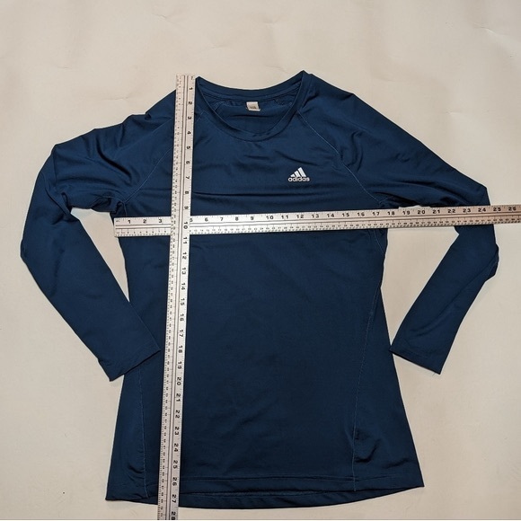 Adidas Dark Teal Techfit Climalite Workout Running Long Sleeve Top Medium - Picture 2 of 7